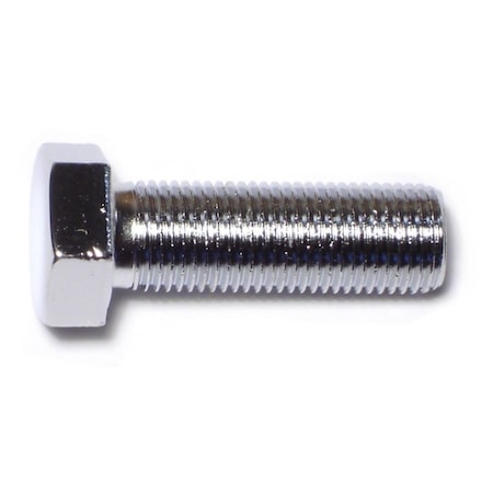Midwest Fastener Grade 5, 1/2"-20 Hex Head Cap Screw, Chrome Plated Steel, 1-1/2 in L, 5 PK 75384